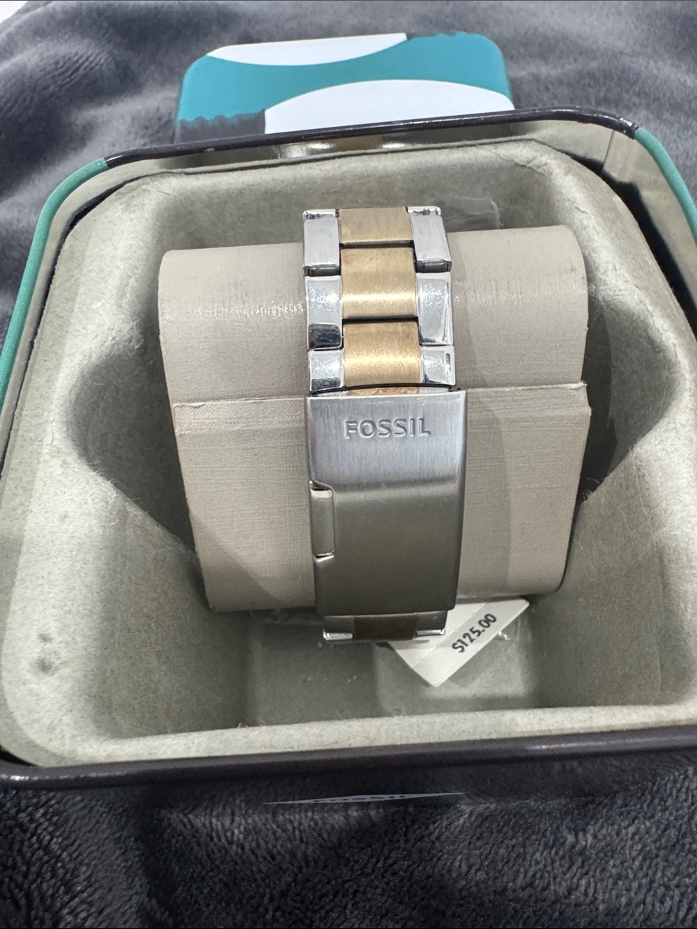 Fossil Two-Tone Silver and Gold Crystal Bezel Women's Watch - Picture 6 of 7